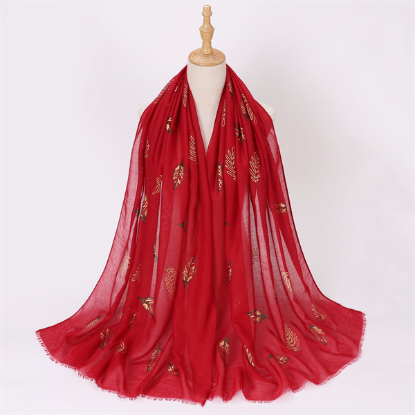Cotton linen hot stamping print scarf malay headscarf muslim scarf wholesale