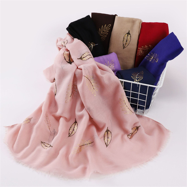 Cotton linen hot stamping print scarf malay headscarf muslim scarf wholesale