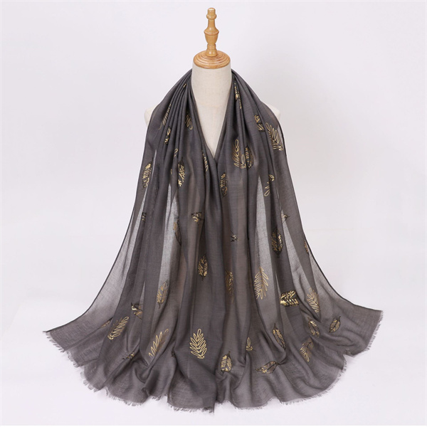 Cotton linen hot stamping print scarf malay headscarf muslim scarf wholesale