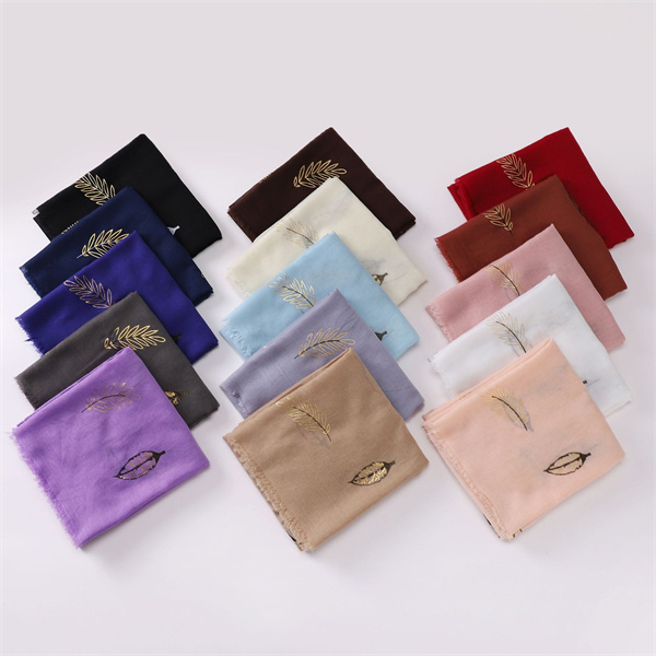 Cotton linen hot stamping print scarf malay headscarf muslim scarf wholesale