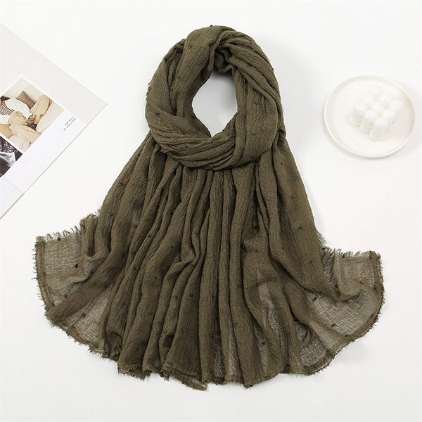 New hot selling solid color light breathable cotton scarf edge wrapped toe versatile bandana woman