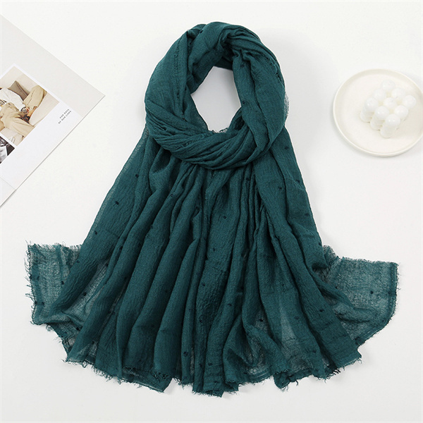 New hot selling solid color light breathable cotton scarf edge wrapped toe versatile bandana woman