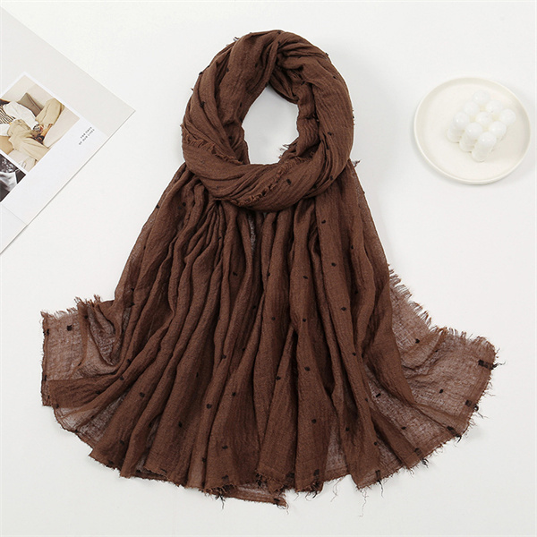 New hot selling solid color light breathable cotton scarf edge wrapped toe versatile bandana woman