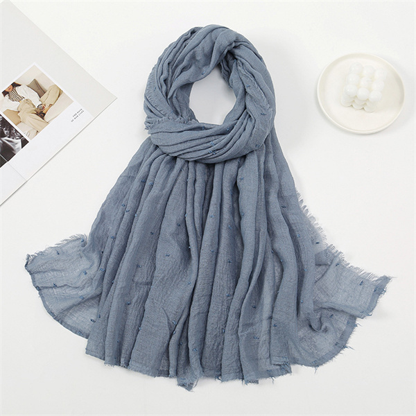 New hot selling solid color light breathable cotton scarf edge wrapped toe versatile bandana woman