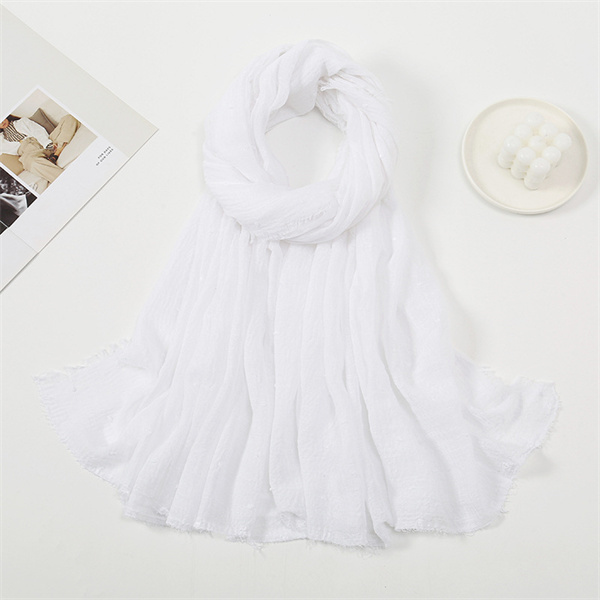 New hot selling solid color light breathable cotton scarf edge wrapped toe versatile bandana woman