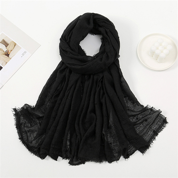 New hot selling solid color light breathable cotton scarf edge wrapped toe versatile bandana woman