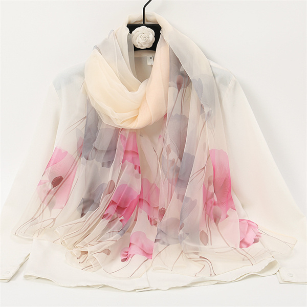 2023 new yarn print fashion large gauze scarf sun protection light and breathable beach towel woman