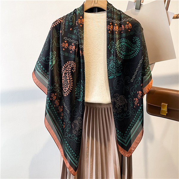 Cashew Fashion 110cm Beauty Brocade Summer Scarf Shawl Sun Protection Headscarf Square Scarf