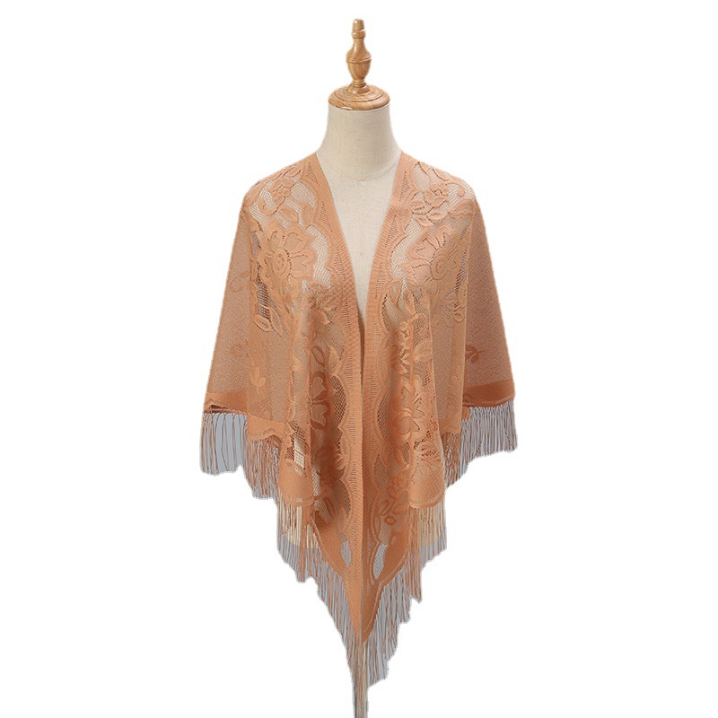 New nylon openwork monochrome airtight soda triangle shawl fashion scarf