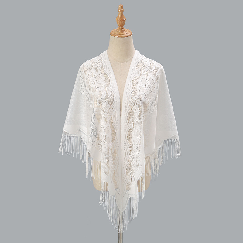 New nylon openwork monochrome airtight soda triangle shawl fashion scarf