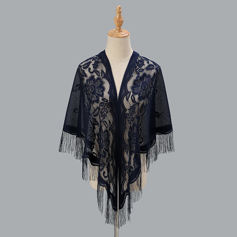 New nylon openwork monochrome airtight soda triangle shawl fashion scarf