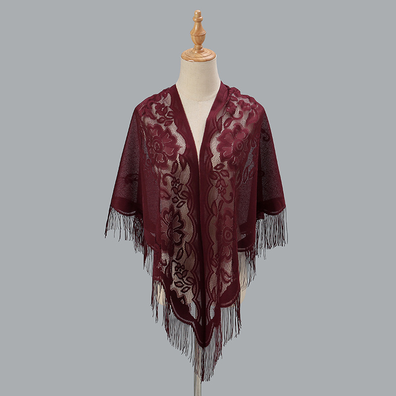 New nylon openwork monochrome airtight soda triangle shawl fashion scarf