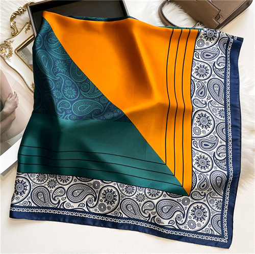 Color block 110cm beautiful damask scarf shawl sunscreen headscarf square scarf