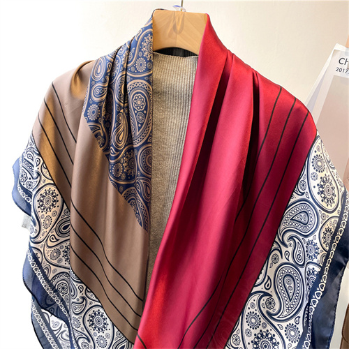 Color block 110cm beautiful damask scarf shawl sunscreen headscarf square scarf