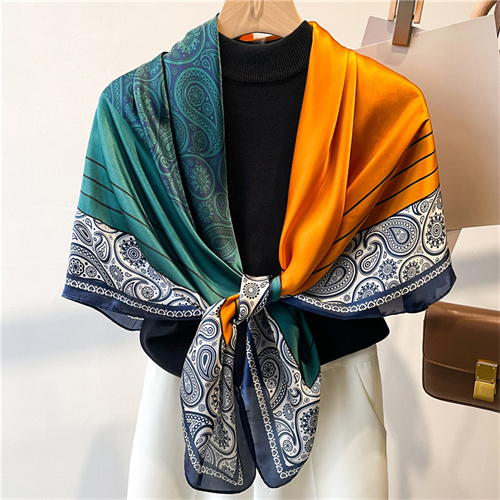 Color block 110cm beautiful damask scarf shawl sunscreen headscarf square scarf