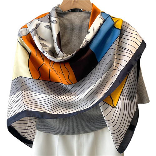 Fashion 110cm beautiful brocade summer scarf shawl red sunscreen headscarf square scarf