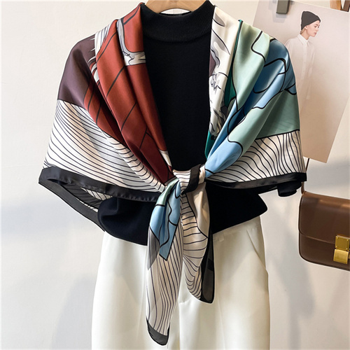 Fashion 110cm beautiful brocade summer scarf shawl red sunscreen headscarf square scarf