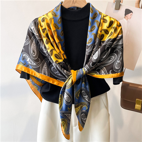 Color block cashew 110cm scarf shawl sun protection headscarf square scarf scarf large size