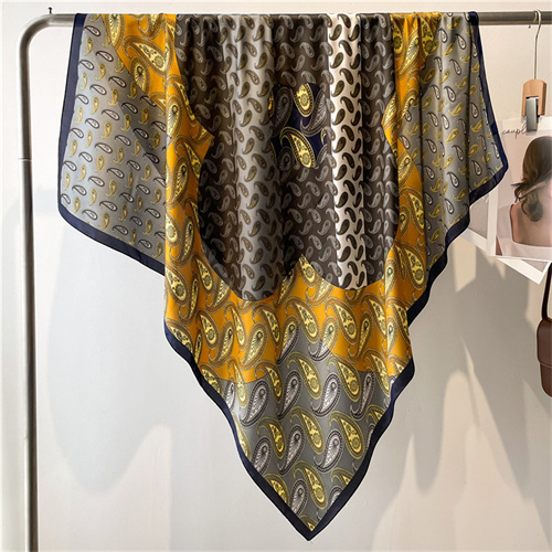 Color block cashew 110cm scarf shawl sun protection headscarf square scarf scarf large size