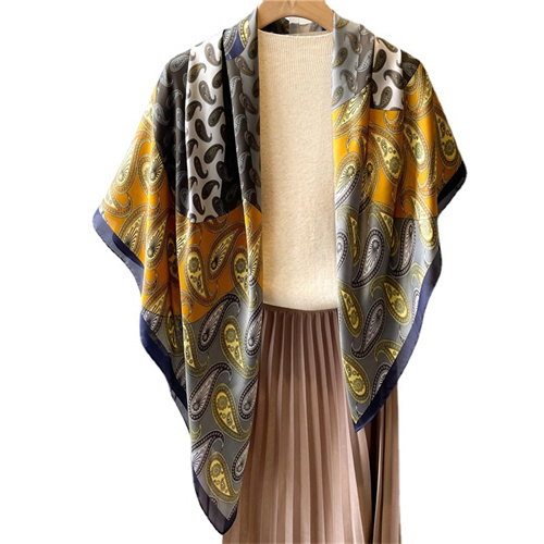 Color block cashew 110cm scarf shawl sun protection headscarf square scarf scarf large size