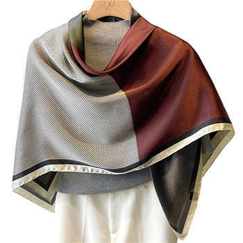 Black dot color block summer scarf shawl sun protection headscarf square scarf 110cm