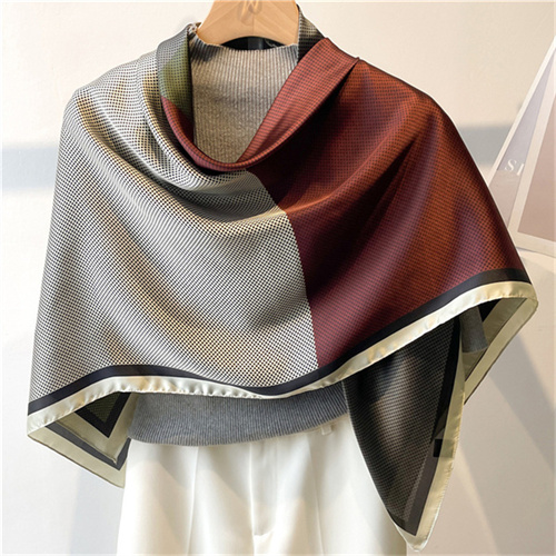 Black dot color block summer scarf shawl sun protection headscarf square scarf 110cm