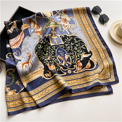 Fawn rattan summer scarf shawl bandana square scarf versatile silk scarf wholesale