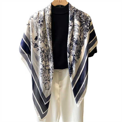 Forest flowing water beautiful damask scarf shawl headscarf square scarf imitation silk scarf wholesale