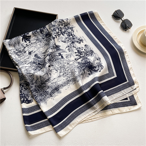 Forest flowing water beautiful damask scarf shawl headscarf square scarf imitation silk scarf wholesale