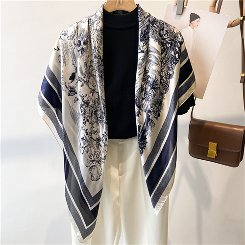 Forest flowing water beautiful damask scarf shawl headscarf square scarf imitation silk scarf wholesale