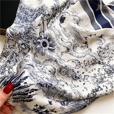 Forest flowing water beautiful damask scarf shawl headscarf square scarf imitation silk scarf wholesale