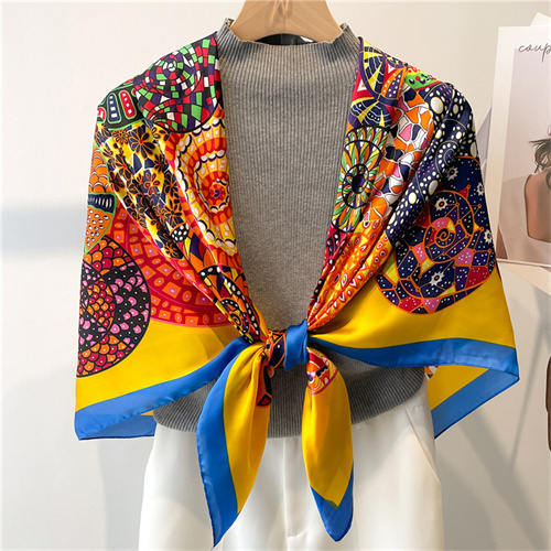 Fashion magic scarf large size women brocade shawl headscarf large square scarf 110cm
