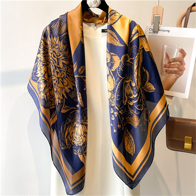 Flower butterfly beautiful brocade large square scarf 110cm scarf shawl wholesale