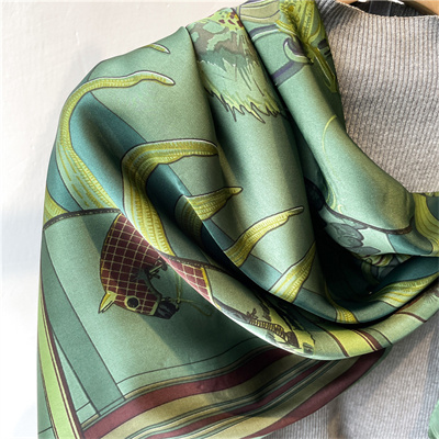 Literary and elegant brocade summer sunscreen headscarf large square scarf 110cm scarf