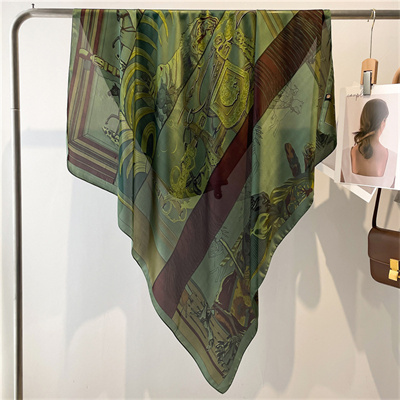 Literary and elegant brocade summer sunscreen headscarf large square scarf 110cm scarf