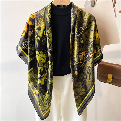 Owl leaves 110cm scarf shawl sun protection headscarf square