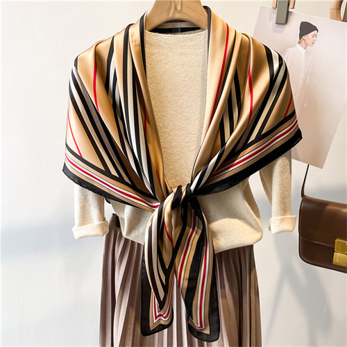Fashion simple print 110cm scarf shawl sun protection headscarf square scarf summer silk scarf