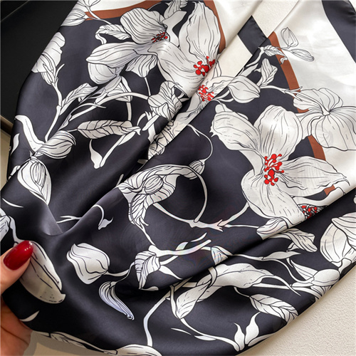 Fashion simple print 110cm scarf shawl sun protection headscarf square scarf summer silk scarf
