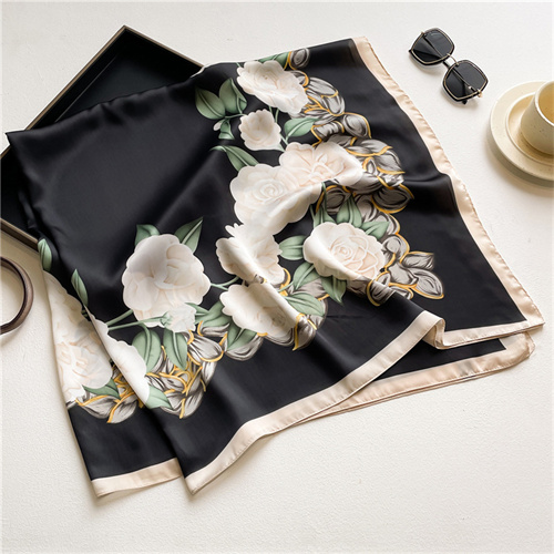 Fashion simple print 110cm scarf shawl sun protection headscarf square scarf summer silk scarf