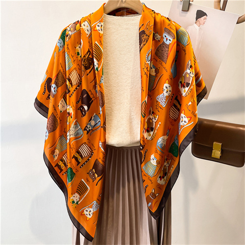 Cat arranged 110cm beautiful brocade summer scarf shawl sunscreen headscarf square scarf