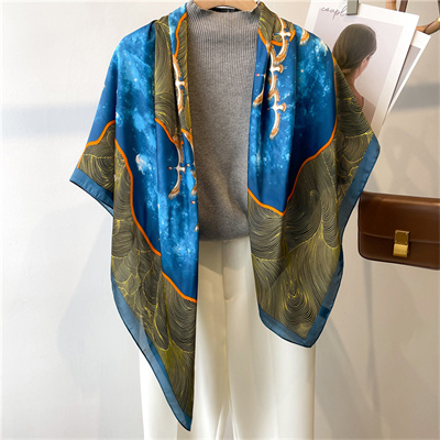 Little bird river water 110cm scarf shawl sun protection headscarf square scarf versatile silk scarf