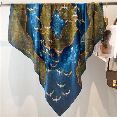 Little bird river water 110cm scarf shawl sun protection headscarf square scarf versatile silk scarf