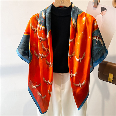 Little bird river water 110cm scarf shawl sun protection headscarf square scarf versatile silk scarf