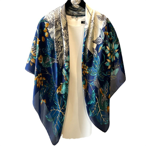 Flowers and birds picture 110cm beautiful damask scarf shawl sunscreen headscarf square scarf