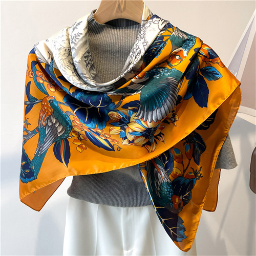Flowers and birds picture 110cm beautiful damask scarf shawl sunscreen headscarf square scarf