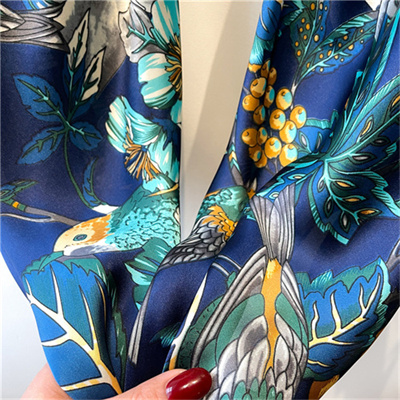 Flowers and birds picture 110cm beautiful damask scarf shawl sunscreen headscarf square scarf