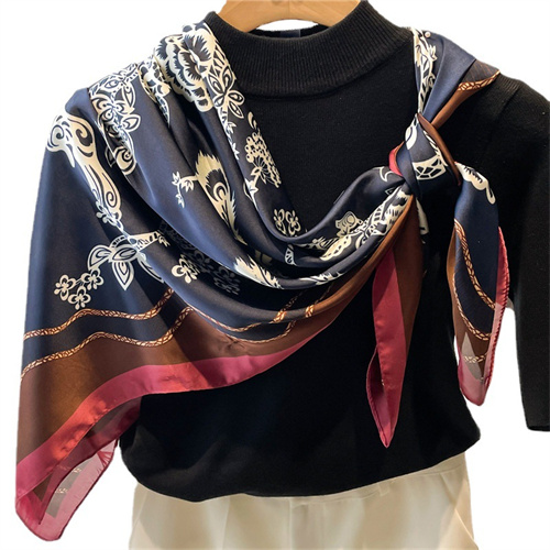 Rabbit flowers 110cm beautiful damask scarf shawl sun protection headscarf square scarf