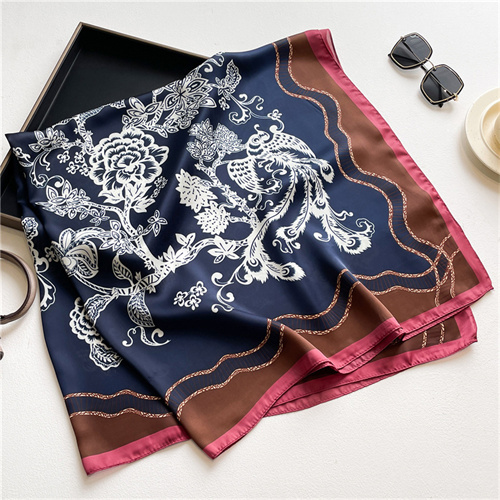 Rabbit flowers 110cm beautiful damask scarf shawl sun protection headscarf square scarf