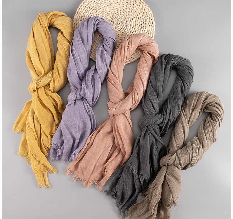 Wholesale Cotton Scarf Thin Solid Color Linen Scarf