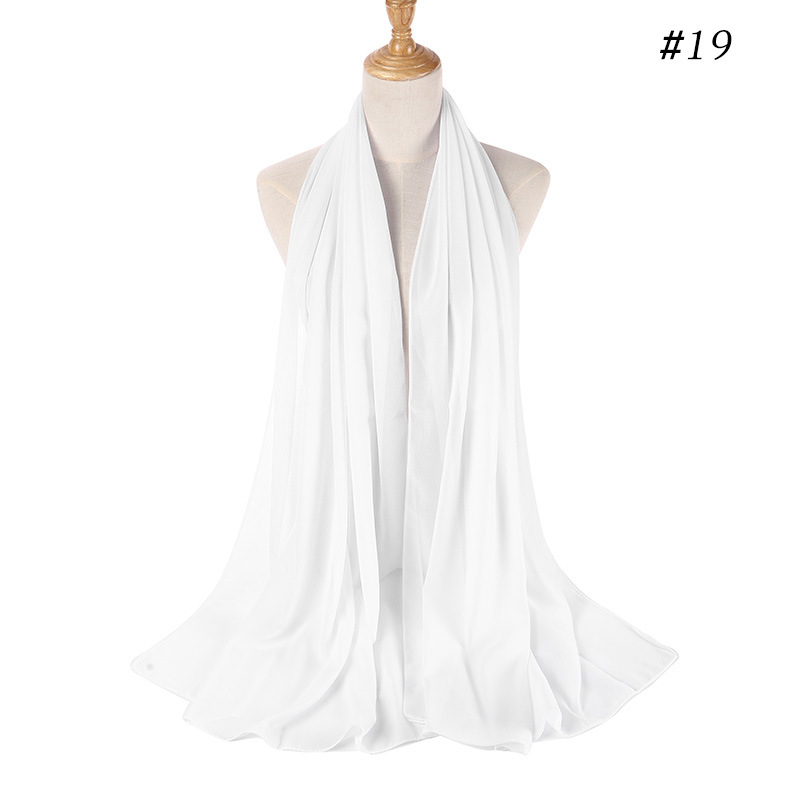 Single color pearl chiffon bubble scarf headscarf women hood gauze scarf
